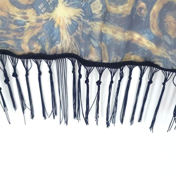 Doctor Who Exploding Tardis Kimono Chiffon Fringe Open Front Comic Con - Picture 3 of 14